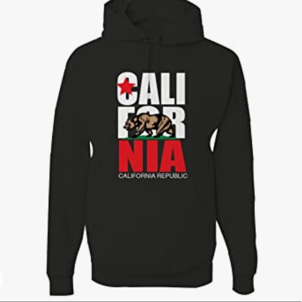 Never worn California Flag Vintage Retro Text Asst Colors Hoodie